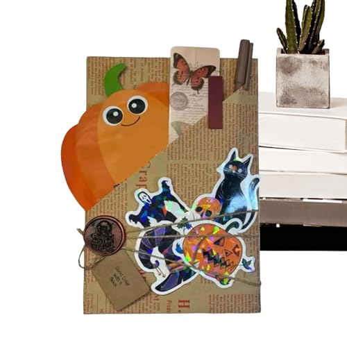 Datum: Geschenk aus der Halloween-Ausgabe, gruseliger Roman, verpackt mit thematischem Zubehör, Zitat mit einem De, Lesezeichen und