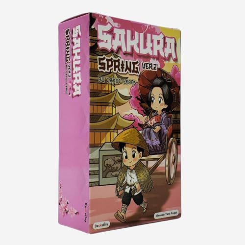 Generisch 12×7CM Sakura Spring Divination Tarot-Kartendeck und Ratgeber Sakura Spring Tarot