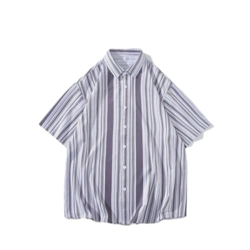Druck Shirt Herren Leichte Mode Casual Kurzarm Regular Fit Vintage Trend Strandshirt Outdoor Reise Urlaub Hawaii Hemd Klassisch Knopfleiste Streetwear A-White XL