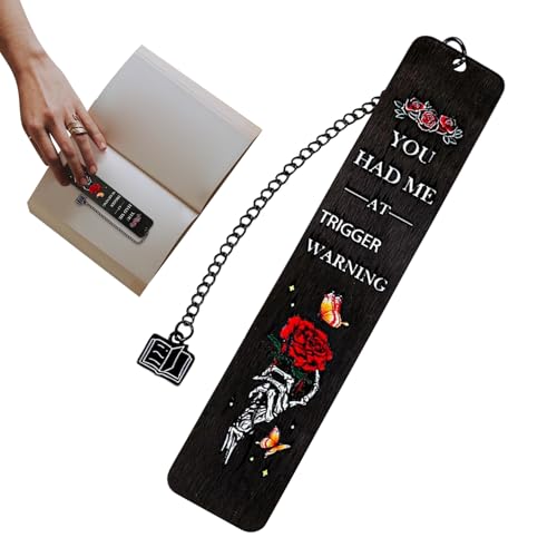Dark Romance Lesezeichen im Gothic-Stil, ästhetischer Seitenmarkierungshalter, würziges Gothic-Lesezeichen mit Skelett-Handrose, für begeisterte Leser, Schriftsteller, Autoren, tägliches Lesen