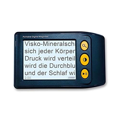 Digitale Leselupe Lesehilfe, 2 bis 25-fache Vergrößerung, Lupe zum Lesen, klein & leicht für Zuhause, Unterwegs und auf Reisen, kompatibel mit PC & TV, ideal für Senioren und Sehbehinderte