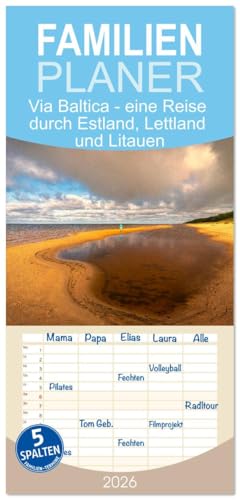 Familienplaner 2026 - Via Baltica - eine Reise durch Estland, Lettland und Litauen mit 5 Spalten (Wandkalender, 21 cm x 45 cm), CALVENDO: Baltikum, ... Lettland und Litauen. (CALVENDO Orte)