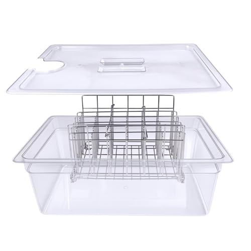 WELKOR Sous-Vide-Behälter mit Deckel, Sous-Vide-Kocher, kompatibel mit Anova, Joule, Nano, Wancle, Instapot, perfekt für Huhn, Rind, Partys und Profis (26 qt Behälter mit Deckel und Gestellen)