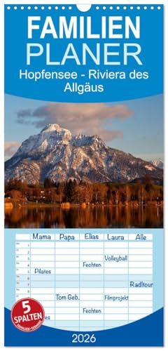 Familienplaner 2026 - Hopfensee - Riviera des Allgäus mit 5 Spalten (Wandkalender, 21 cm x 45 cm), CALVENDO
