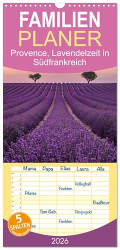 Familienplaner 2026 - Provence, Lavendelzeit in Südfrankreich mit 5 Spalten (Wandkalender, 21 cm x 45 cm), CALVENDO