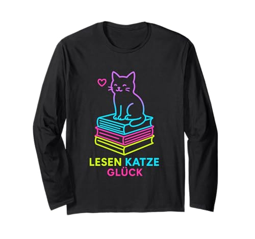 Lesen Katze Glück Herz Sofa für Leseratten Katzenfreunde pur Langarmshirt