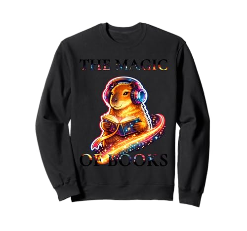 The Magic of Books Capybara mit Kopfhörern Sweatshirt