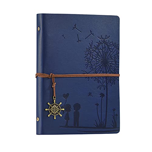 SEEALLDE A5 Leder Notizbuch Reisetagebuch Notizbuch Vintage Tagebuch Nachfüllbar Notizbuch 100 Blatt/200 Seiten Papier Beste Geschenkidee