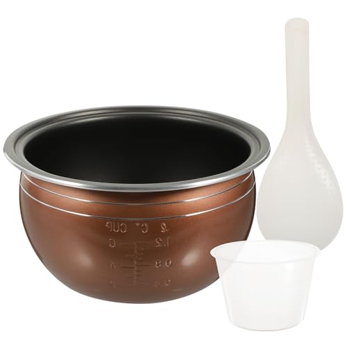 IWOWHERO Elektrischer Reiskocher Innentopf 3L aus Aluminiumlegierung Antihaftbeschichtet mit Skala Ersatz Innentopf für Haushalts Reiskocher Vielseitig für Reis Suppen und Kuchen