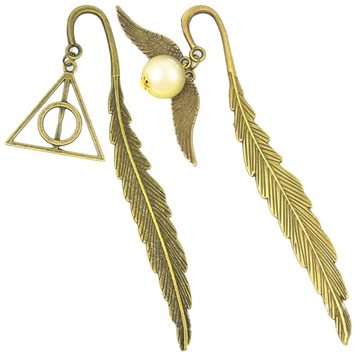 DKDDSSS 2Pcs Lesezeichen, Goldener Schnatz Lesezeichen, Lesezeichen, Lesezeichen Geschenk für Kinder, Lehrerinnen, Damen, Teenager, Mädchen, Leseratten, Geburtstagsgeschenk