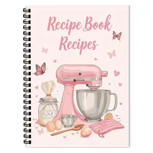 Rezeptbuch Zum Selberschreiben A5, Kochbuch Selbst Schreiben mit Platz für 100 Rezepte, Weiß Personalisiertes Rezeptbuch, Backbuch Zum Selberschreiben, Ideal für Kochliebhaber und Als Geschenk (Rosa)