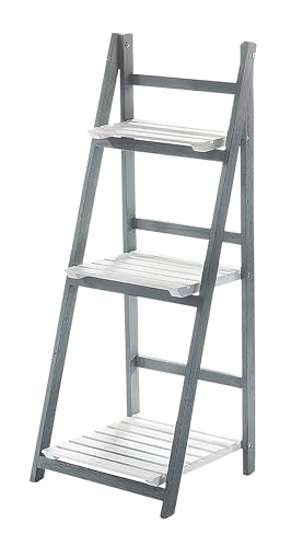 Kobolo Leiterregal White-Grey - Used-Look - mit 3 Böden