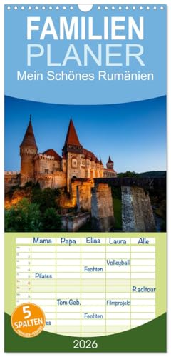 Familienplaner 2026 - Mein Schönes Rumänien mit 5 Spalten (Wandkalender, 21 cm x 45 cm), CALVENDO: Eine Reise durch Rumänien zwischen Donau und Karpaten (CALVENDO Orte)