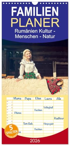 Familienplaner 2026 - Rumänien Kultur - Menschen - Natur mit 5 Spalten (Wandkalender, 21 cm x 45 cm), CALVENDO: Ein fotografischer Streifzug durch ... und reichhaltige Kultur. (CALVENDO Orte)