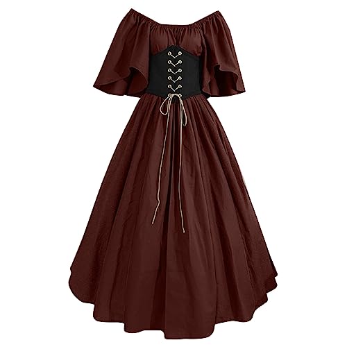 AMDOLE Boho-Kleider für Damen, UK-Kleid, Cosplay, Party, Abendabend, formell, langes Kleid, Damenkleider, B, L