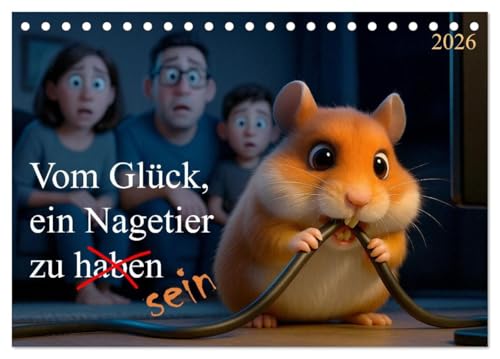 Vom Glück, ein Nagetier zu sein (Tischkalender 2026 DIN A5 quer), CALVENDO Monatskalender: Süß genug zum Dahinschmelzen - und chaotisch genug zum ... Das Leben mit Nagetieren. (CALVENDO Spass)