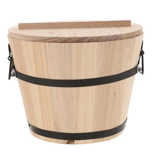 GLEAVI Holz Sushi Eimer Dampfgarer für Gedämpften Reis Lebensmittelbehälter für Sushi Reis für Zuhause Restaurant und Catering Einfache und Handhabung