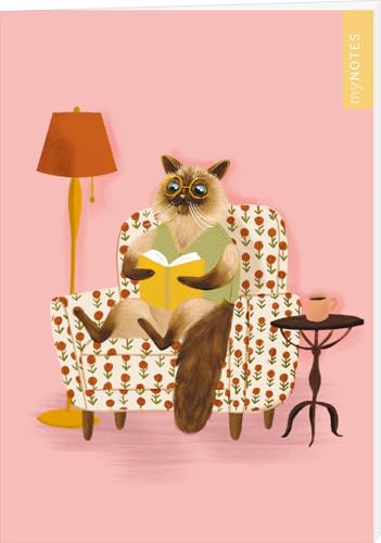 myNOTES Papeterie: Notizheft Katzen regieren die Welt – Lesekatze: Heft liniert A5, für Notizen und gute Ideen unterwegs