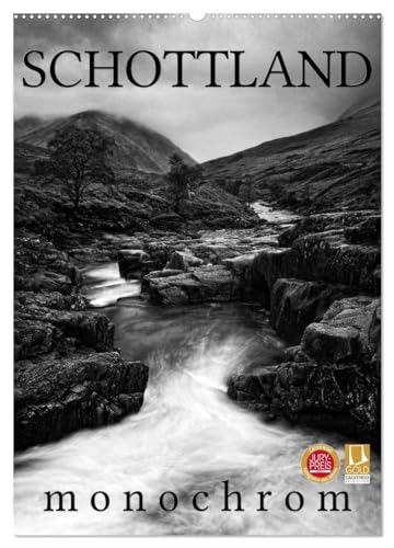Schottland Monochrom (Wandkalender 2026 DIN A2 hoch), CALVENDO Monatskalender: Erleben Sie Schottland in Monochrom (CALVENDO Orte)