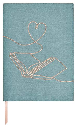 moses. libri_x Buchumschlag mit Lesebändchen, Buchhülle aus Baumwolle, Umschlag für die Lektüre, Leseliebe One Line Art - Größe - S, 83323
