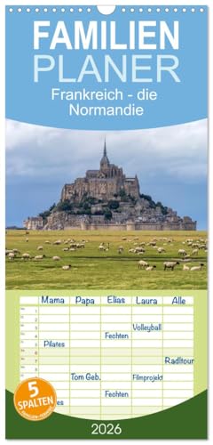 Familienplaner 2026 - Frankreich - die Normandie mit 5 Spalten (Wandkalender, 21 cm x 45 cm), CALVENDO