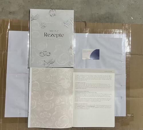 BIROYAL Rezeptbuch Zum Selberschreiben A4 - Kochbuch Selbst Schreiben, 224 Seiten, DIY 100 Lieblingsrezepte, Backbuch | Meine Rezepte | Hardcover, Grau mit Goldprägung