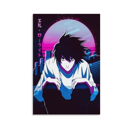 ckklik Anime-Poster, Kunst, neonästhetischer Wanddruck, Cyberpunk-Dekor, Retro-Stil, Kunstwerk, urbane Landschaft, Illustration, einzigartiges Geschenk für Fans, moderne Heimdekoration, Geschenk, 40,6