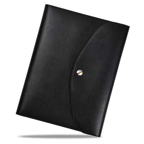 Buchhülle A5 aus Veganem Leder (PU), Buchtasche mit Notizbuch - zum DIN A5 Kalender/Book/Reisetagebuch, Buchhülle a5 Nachfüllbar - mit Stiftschlaufe und Platz für Sticker/Blätter o.Ä.
