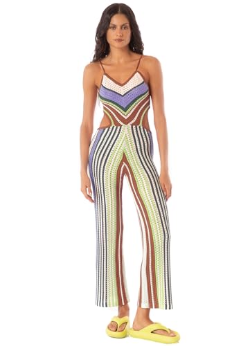 Maaji Damen Roman Stripe Leave Overall, Lt/Pastellviolett, Small/Medium