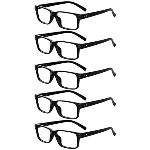 Eyekepper 5er-pack Federscharniere Vintage Herren Lesebrille in Schwarz
