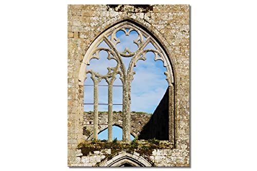 Glücksvilla / Abbaye Beauport/div. Maße (modernes Leinwand-Bild 5 cm, 90 x 120 cm) aus DE/Kunstdruck XXL Deko-Wandbild hoch/Normandie Kirche Kathedrale moderne Fotografie