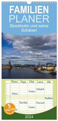 Familienplaner 2026 - Stockholm und seine Schären mit 5 Spalten (Wandkalender, 21 cm x 45 cm), CALVENDO