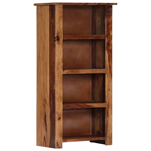 Tidyard Universal Regal Bücherregal Bücherschrank Mit viel Stauraum,4 Standregal Aktenregal Bücher Regal Akten Schrank,Abmessungen:50 x 30 x 100 cm (B x T x H), Sheesham-Massivholz