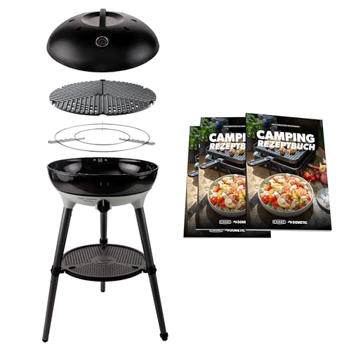 CADAC - Carri Chef 50 BBQ 50mBar + Camping-Kochbuch - Tragbarer Grill mit automatischer Zündung und Rezeptbuch - inkl. Tragetasche - Camping und Grillzubehör - BBQ-Must-Haves