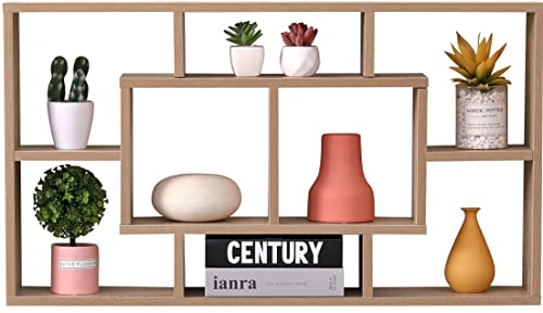 Etnicart - Wandregal Eiche Design 85x16x47,5 für Schlafzimmer Wohnzimmer Badezimmer Regale Design Gewürzregal Büro Zuhause Kinderzimmer Ablagen bücherregal Kinder Wand Regal Eiche wandregal Ecke