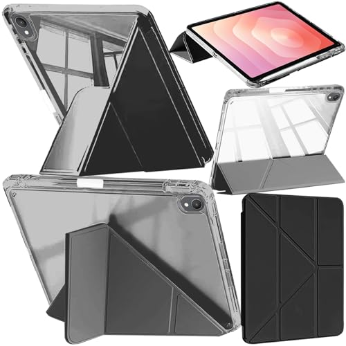 A-BEAUTY Hülle Kompatibel mit Samsung Galaxy Tab S11 11 Zoll 2025 (SM-X730/X736/X736B) Stoßfeste Klar Cover, 6-in-1 Y-Förmige Ständer, Auto Schlafen/Wachen, Schwarz
