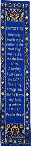 Christliches Lesezeichen aus gewebtem Stoff, seidig-weicher Psalm 91:1-2, flexibles Lesezeichen für Romane, Bücher und Bibeln, traditionelles türkisches gewebtes Design, Gedächtnisvers Geschenk