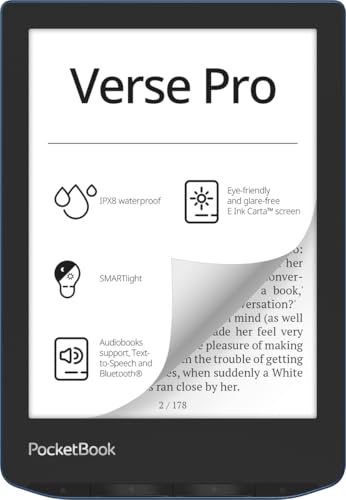 Pocketbook Verse Pro E-Reader, 6'' E-Ink HD Touch, 16 GB, Bluetooth, wasserdicht, Blau - DE/at/CH-Version