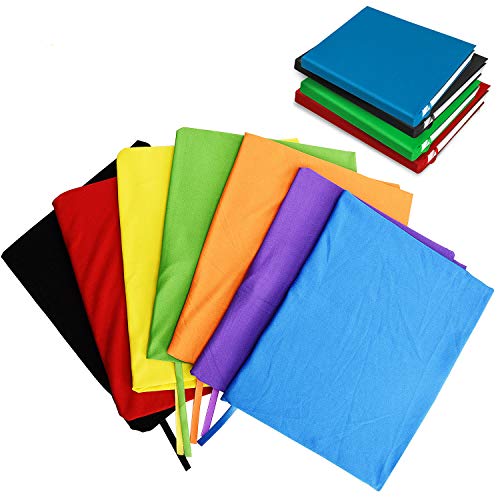 TOBWOLF 7PCS Dehnbare Bucheinbände, waschbare strapazierfähige Schutzhülle aus Stoff, solider sortierter Buchschutz, passend für die meisten Hardcover-Bücher