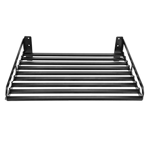 Wandmontiertes Mikrowellen-Regal aus schwarzem Aluminium, platzsparendes Regal für die Küche (50 x 40 cm) – stilvolle Lösung für kleine Räume