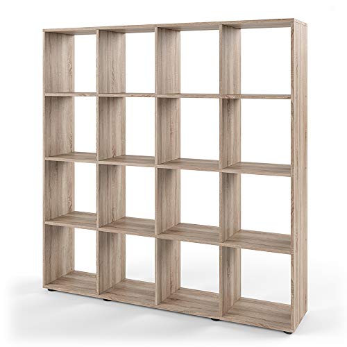 Vicco Raumteiler Karree, stehendes Bücherregal, Sonoma, 138.5 x 142.5 cm