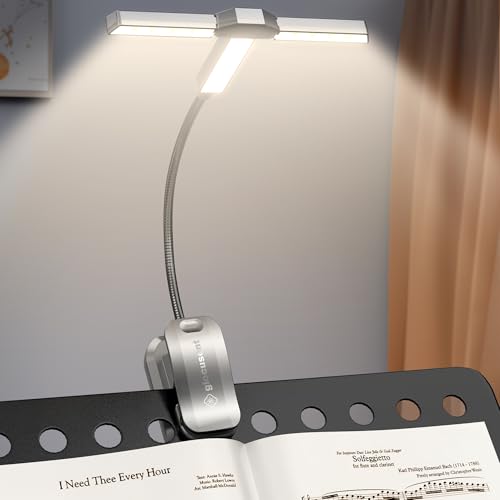 Glocusent Innovative Tri-Head Leselampe Buch Klemme, 3 Farben & 5 Helligkeitsstufen, 1000 mAh Aufladbare Buchlampe mit 30-Minuten-Timer, 10 bis 100 Stunden, Perfekt für Buchliebhaber