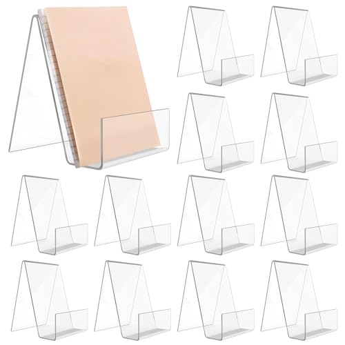 Acryl Buchstütze,12 Stück Buchaufsteller Acryl,Acryl Buchständer,Klarer Acryl Buchhalter,Buchständer Acryl,Klarer Buchständer Aus Acryl Für Schreibtisch,Bilderbücher,MusikbläTtern(75 * 90 * 105mm)