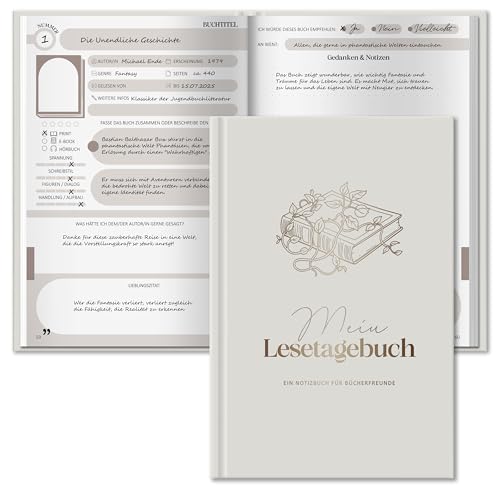 BIROYAL Book Journal 2026 fürs ganze Jahr – 224 Seiten Reading Journal: 1 Buch pro Woche = 52 Bücher – A5 Lesetagebuch Erwachsene & Buchjournal – Buchclub Bücher zubehör, Buch Gadgets