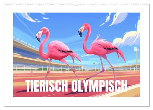Tierische Olympioniken – Ein farbenfroher KI-Kalender (Wandkalender 2026 DIN A2 quer), CALVENDO Monatskalender: Ein farbenfroher Kalender mit ... Spiele vorbereiten (CALVENDO Kunst)