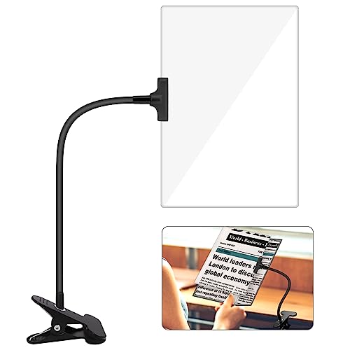 JUOIFIP 5X Lupe mit Clip für Senioren, 10x6 Große Leselupe zum Lesen Flexibler Schwanenhals für Senioren zum Lesen von Büchern, Lesehilfe, Nähen, Kreuzstich