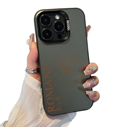 Romans 8:18 Joy is Coming Heart Zitat Handyhülle für iPhone 14 Plus, weiches TPU, stoßfest, ästhetische Abdeckung, schmale Passform für Damen, Mädchen und Männer (Schwarz)