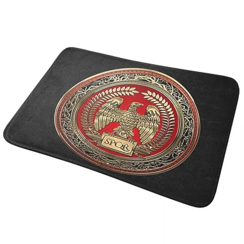 3D Roman Imperial Eagle Over Leather Non-Slip Doormat Floor Mat Carpet Rug for Kitchen Entrance Home Living Room Footpad Mats-50x80cm