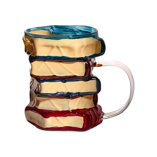 3D-Buchtasse, hitzebeständiger Becher, 445 ml, für Buchliebhaber, Wasserbecher, für Damen, Herren, Bücherwurm, Bibliothekare, Zuhause, Büro, Schule, Club, heißer, kalter Tee, Milch, Wasser, Saft
