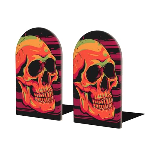 Mosytuky Buchstützen mit Totenkopf und Flagge, USA-Druck, für Zuhause, Büro, Bibliothek, Schule, Studium, Dekoration, 2 Stück